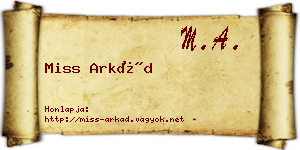 Miss Arkád névjegykártya